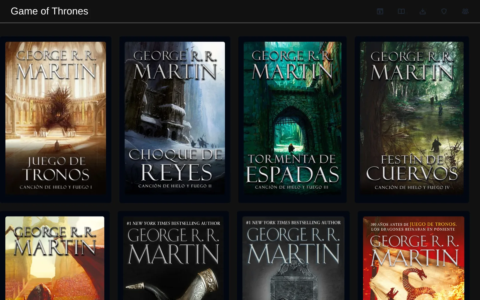 Biblioteca de libros de la saga