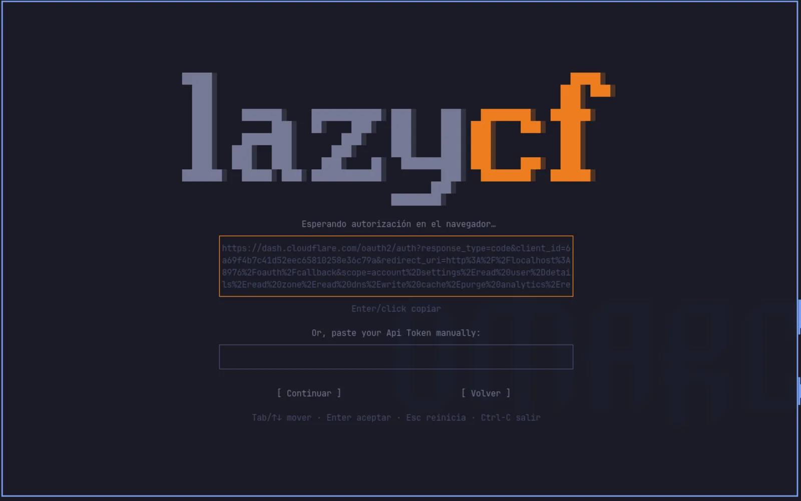 Onboarding: login por OAuth o API token